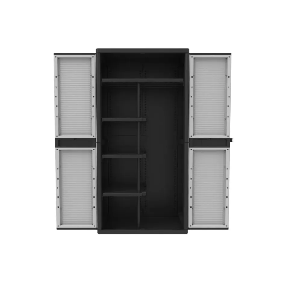 Kreher Jumbo Spindschrank Kunststoffschrank Grau-Schwarz