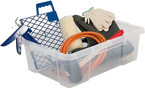 Iris Ohyama SK-230 Aufbewahrungsbox 3er-Set klar 21L mit Deckel