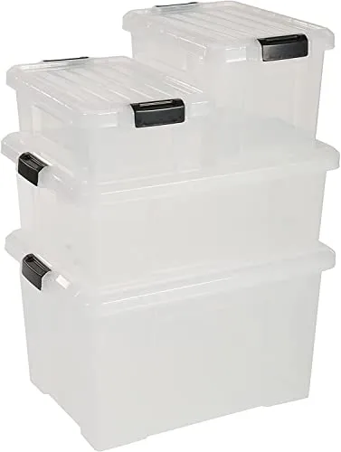Iris Ohyama SK-210 Box 21L 3er-Set klar mit Deckel