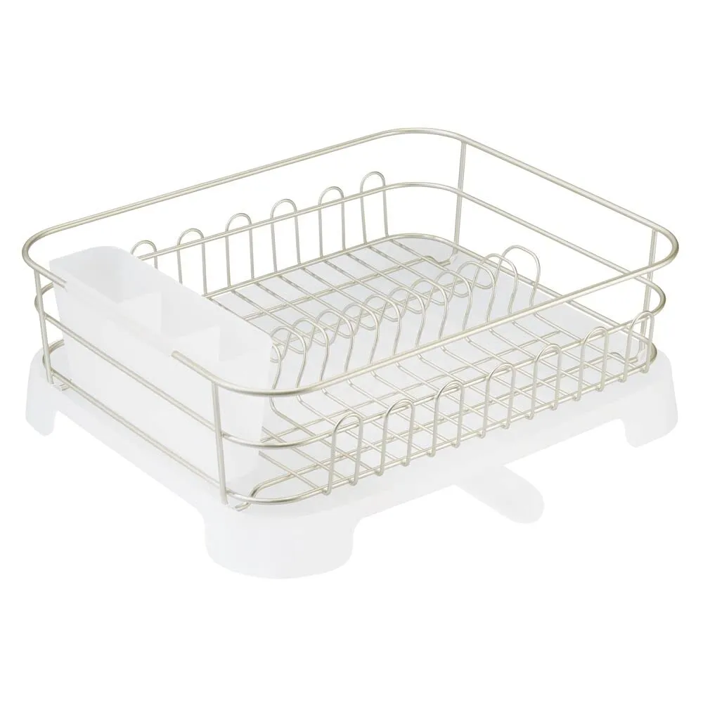 mDesign 3513MDKEU Abtropfkorb mit Besteckkorb satiniert