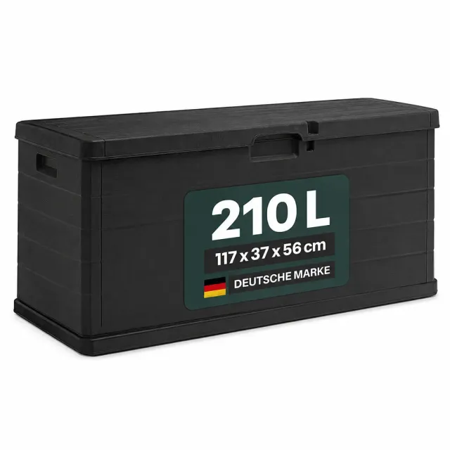 Kreher XXL Kissenbox 210 Liter Anthrazit Holz-Optik wetterfest