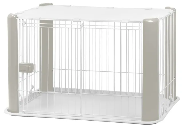 Iris Ohyama CLS-960 Welpenauslauf grau mit Dach 92x63x60