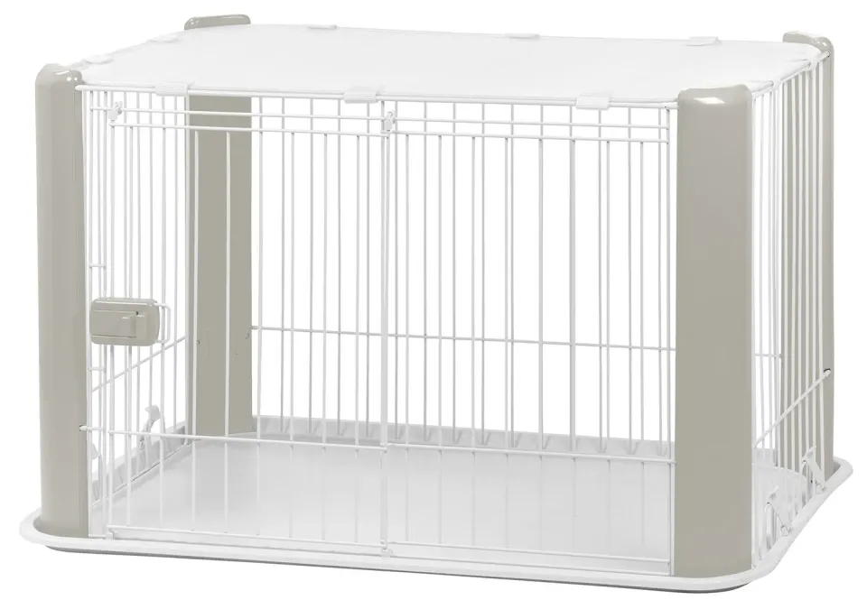 Iris Ohyama CLS-960 Welpenauslauf grau mit Dach 92x63x60