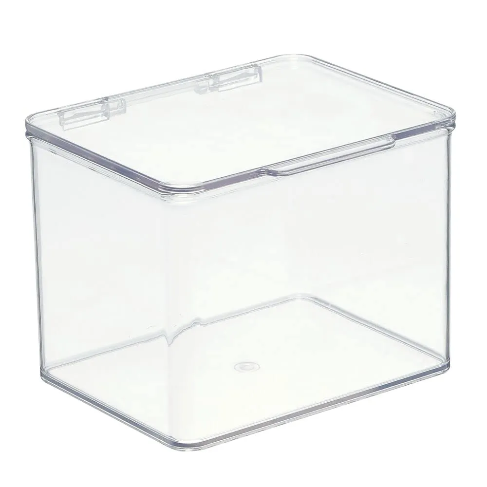mDesign Aufbewahrungsbox Kunststoff transparent 4er-Set Deckel