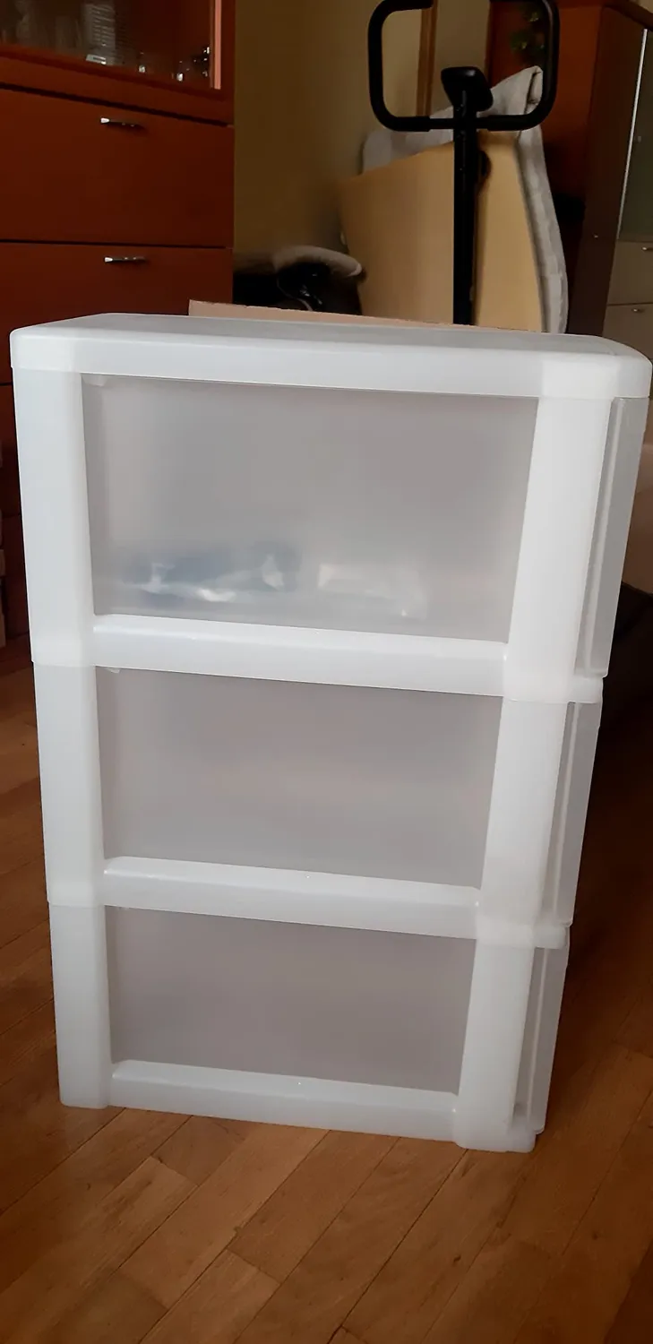 Iris Ohyama NSC-203 Rollcontainer weiß 3x10L mit Rollen
