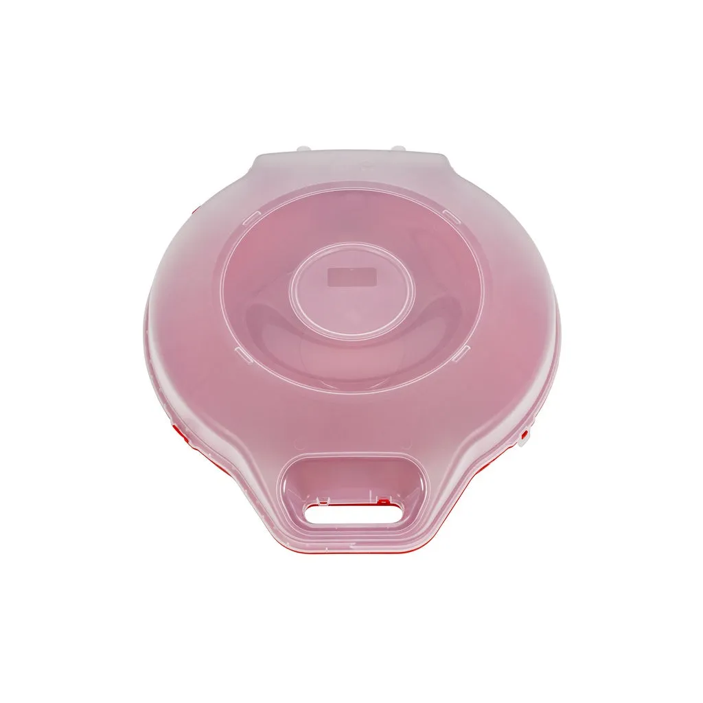 Kreher Kranzbox Rund Transparent Rot 70 cm mit Deckel