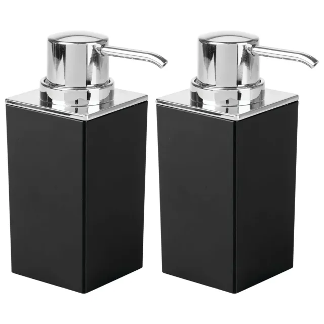 mDesign 17974MDBAEU Seifenspender 300ml 2er-Set schwarz