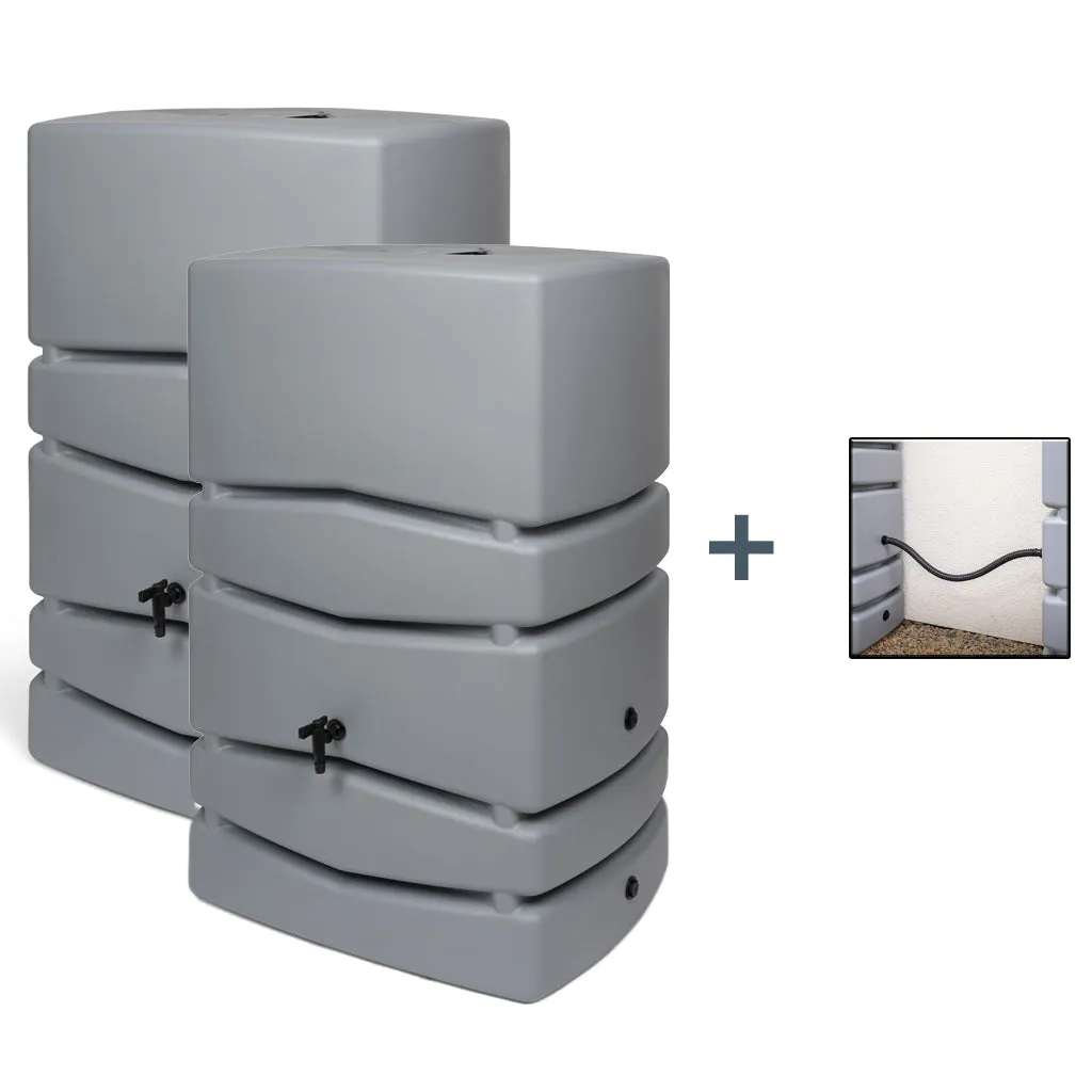 Kreher Aqua Tower 350 Liter Regentonne Anthrazit 2er Set