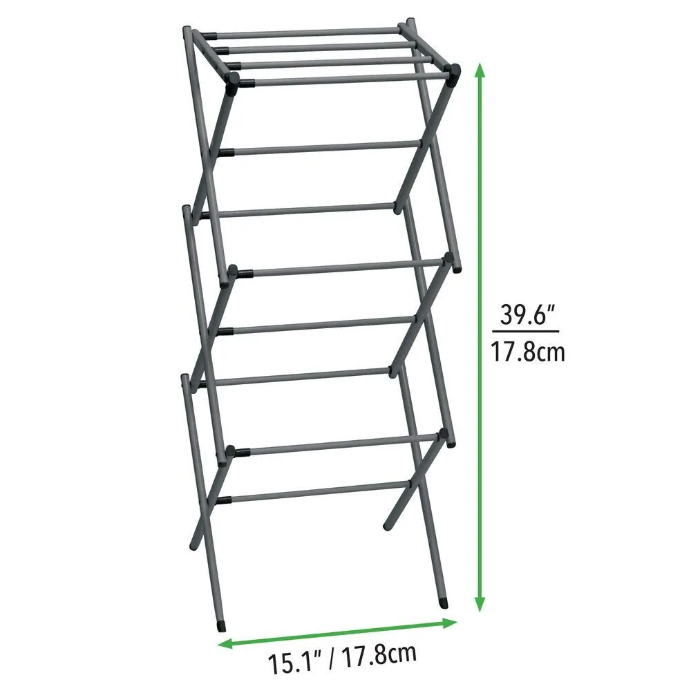 mDesign Turmwäscheständer 3 Ebenen Graphit Metall