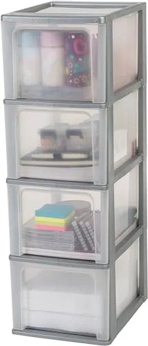 Iris Ohyama OCH-2400 Schubladenturm silber 4x13L A4