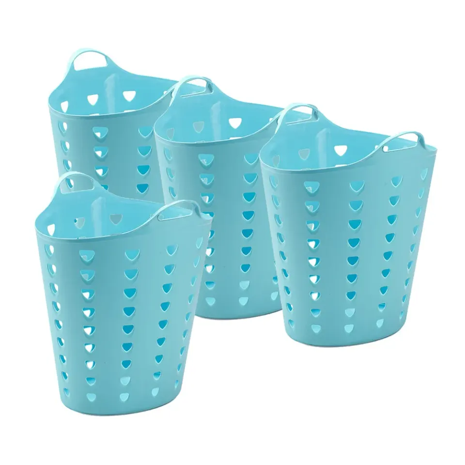 Kreher Tragekorb 65 Liter Korb Hellblau 4er Set gelocht