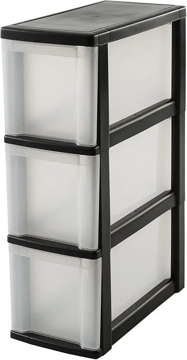 Iris Ohyama NSC-203 Schubladenturm schwarz 3x10L Rollen