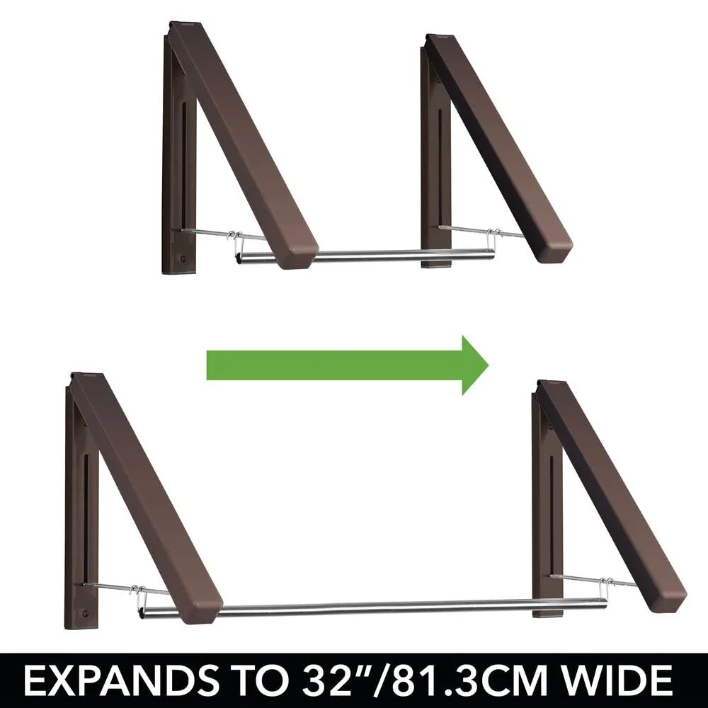 M Design Wand-Kleiderbügel Metall Espressobraun klappbar