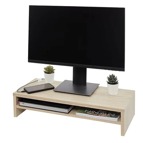Iris Ohyama MS-590S Monitorständer 27 Zoll hellbraun