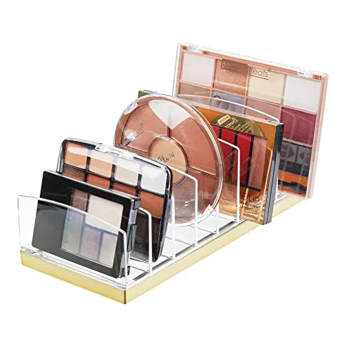 mDesign Kosmetik Organizer Kunststoff 9 Fächer transparent-messing