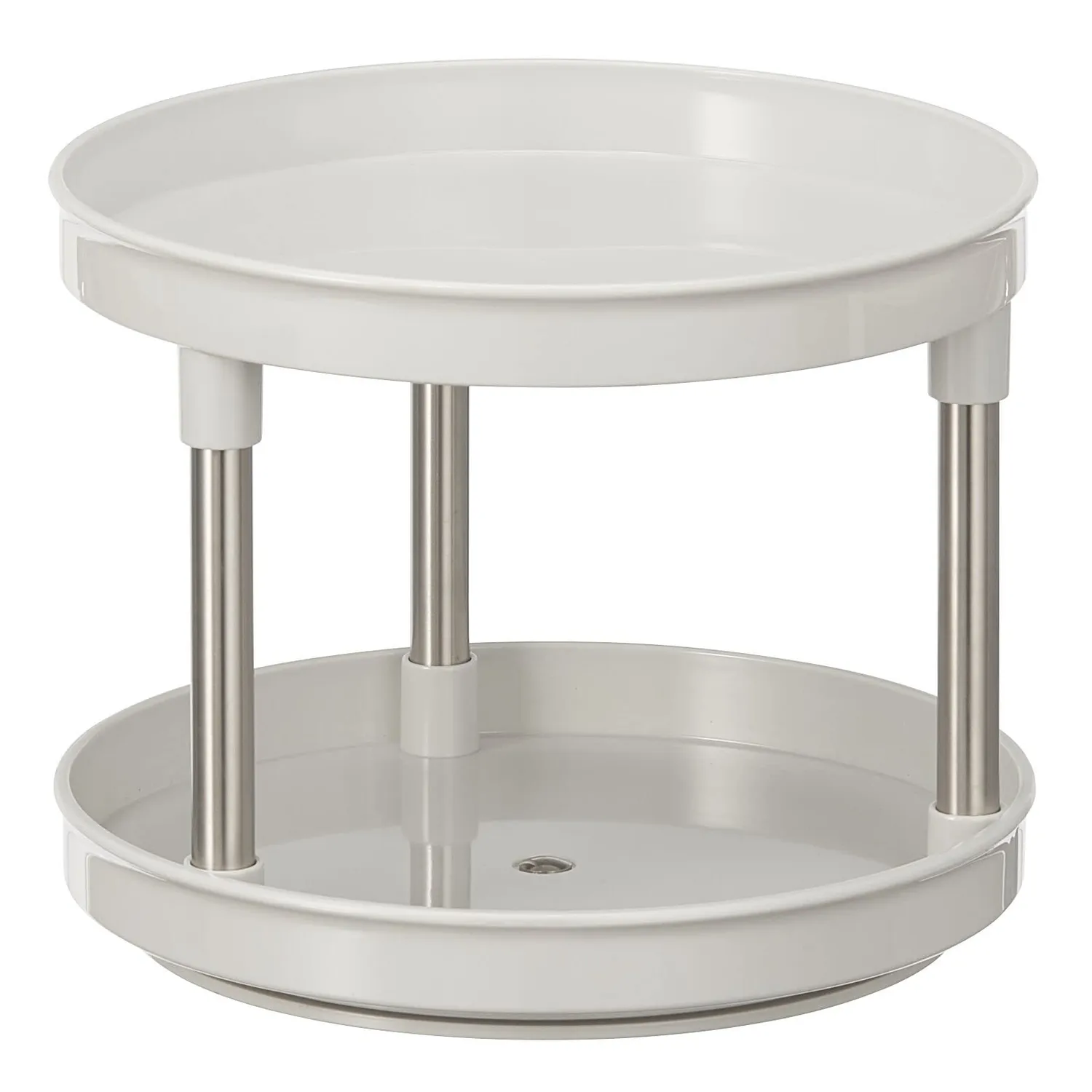 mDesign Lazy Susan 16166 Drehregal 2 Ebenen hellgrau