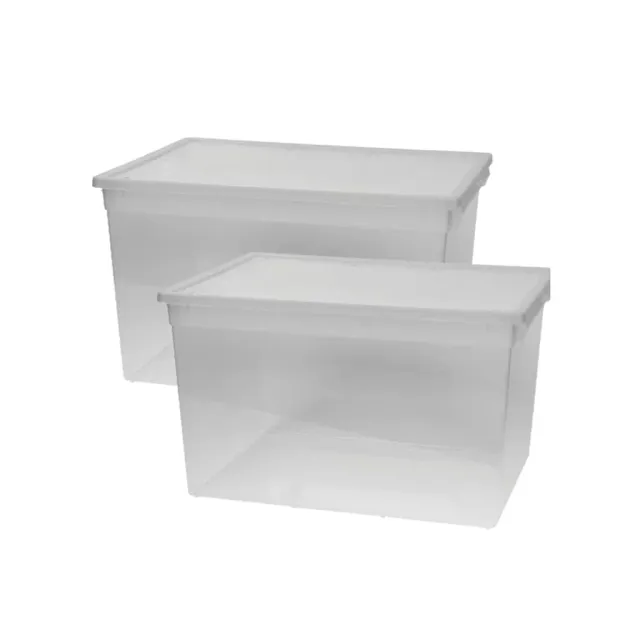 Kreher LightBox 52 XXL Kleiderbox 50 L transparent 2 Stück