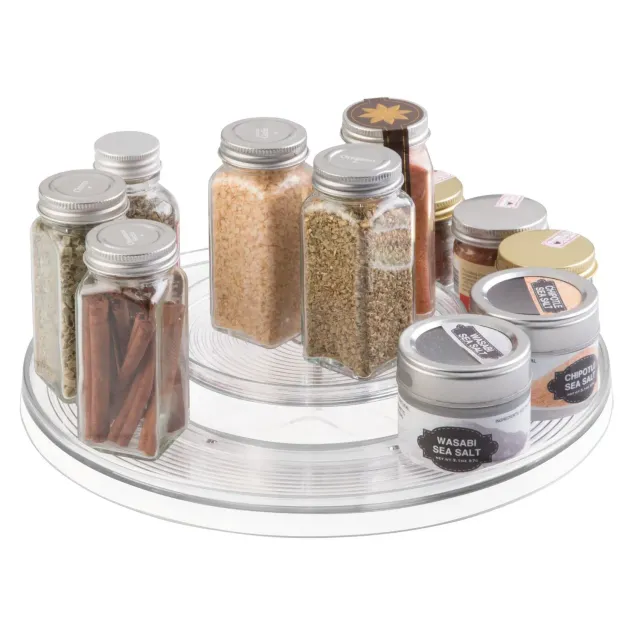 mDesign Lazy Susan Drehteller Organizer 2 Ebenen klar