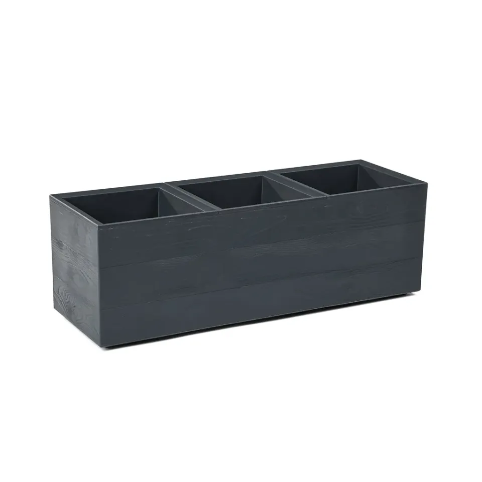 Kreher Eco Wood XXL Pflanzkasten 39 L Anthrazit Holz-Optik