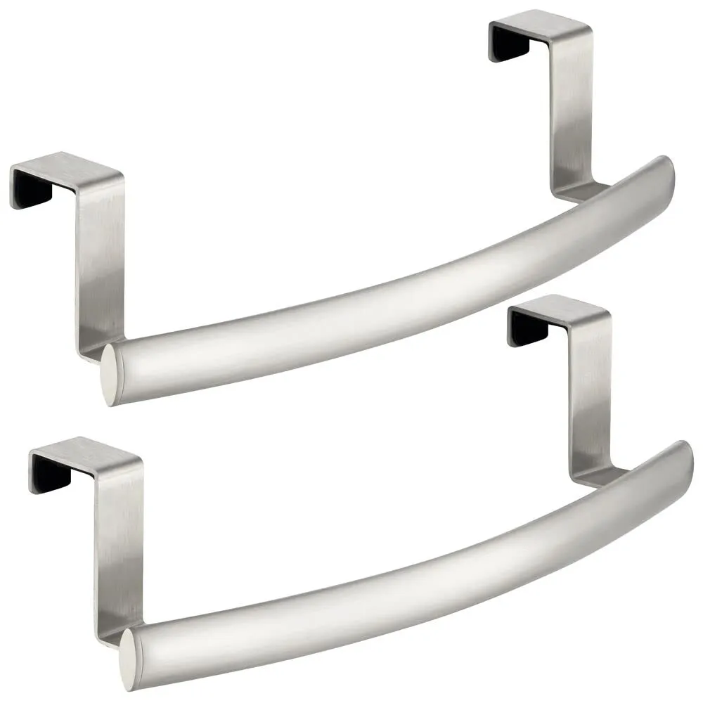 mDesign Geschirrtuchhalter Schranktür 2er-Set silber Metall