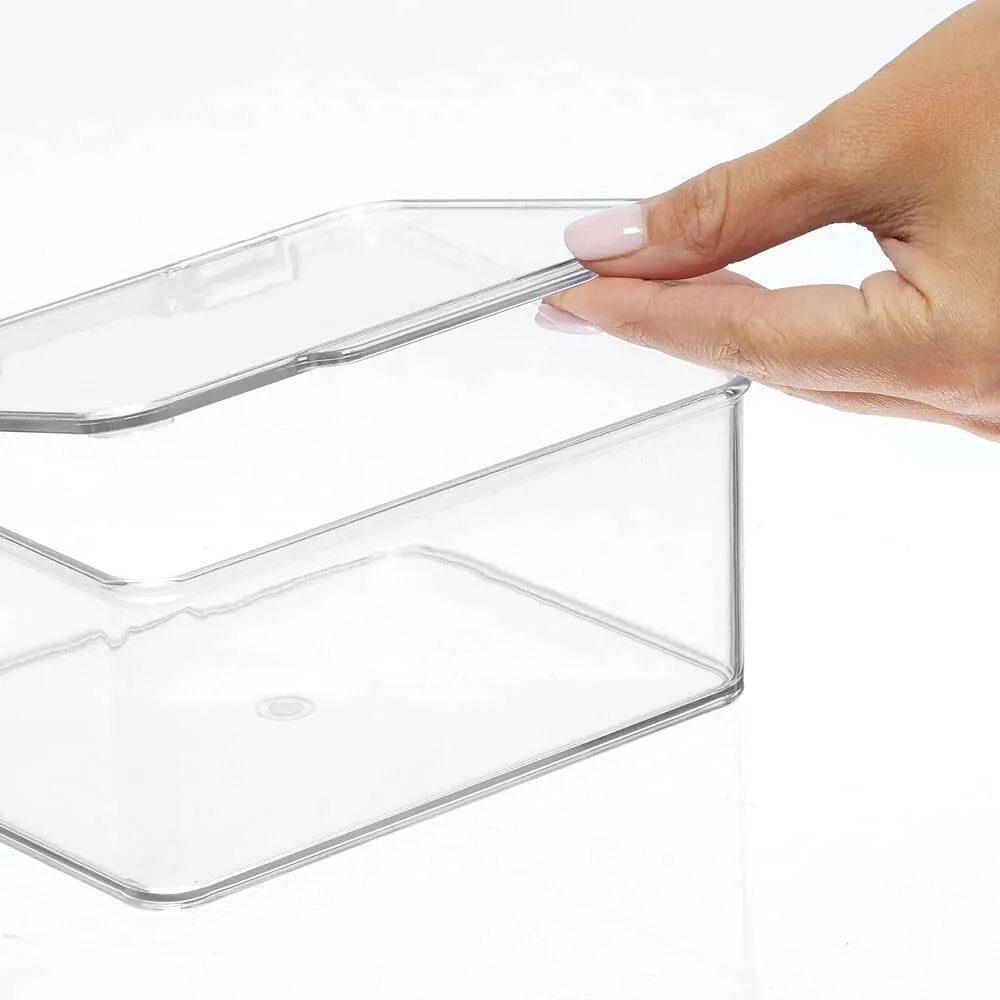 mDesign 2er-Set Küchen Organizer Box transparent Deckel