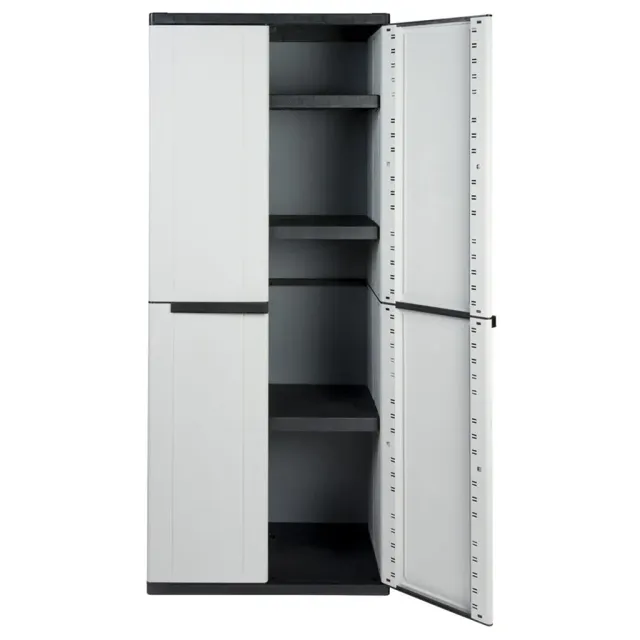 Kreher JLine Kunststoffschrank Grau 68x37,5x163,5 cm 3 Böden