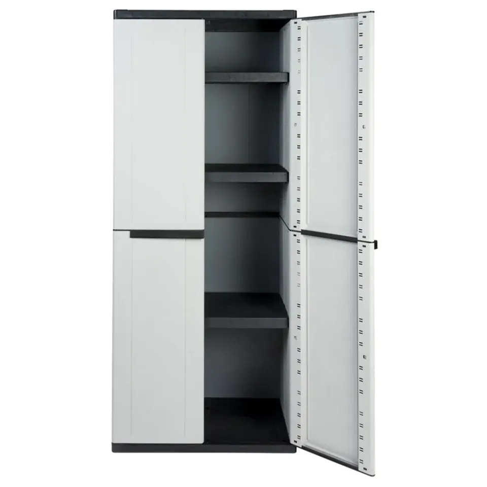 Kreher JLine Kunststoffschrank Grau 68x37,5x163,5 cm 3 Böden