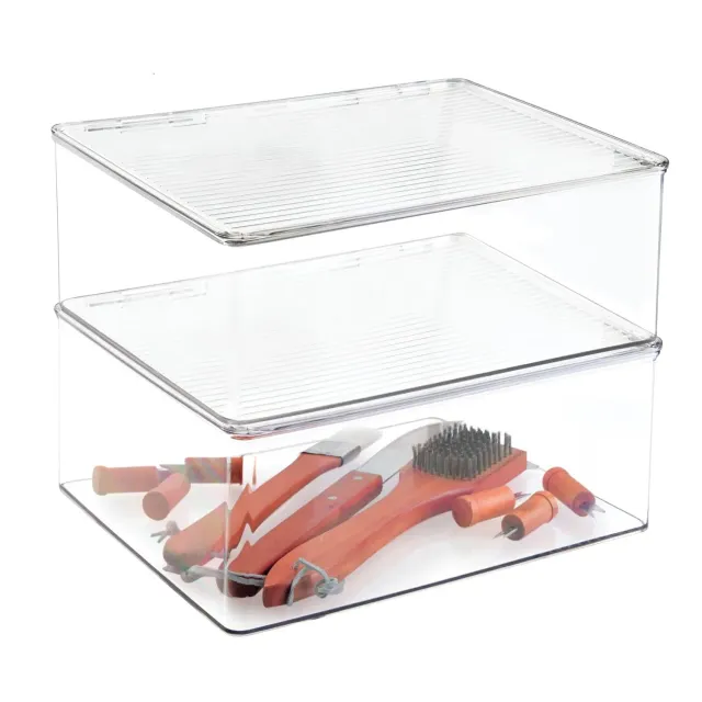 mDesign Küchen Aufbewahrungsbox Transparent 2er-Set