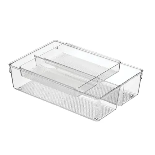 M Design Besteckeinsatz Schublade 4er-Set transparent verstellbar