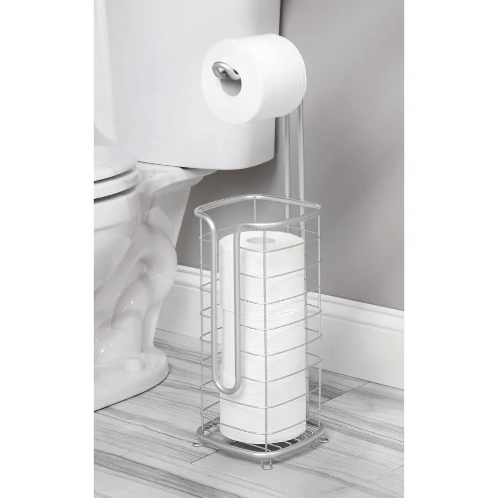 mDesign 06654 Toilettenpapierhalter freistehend silber