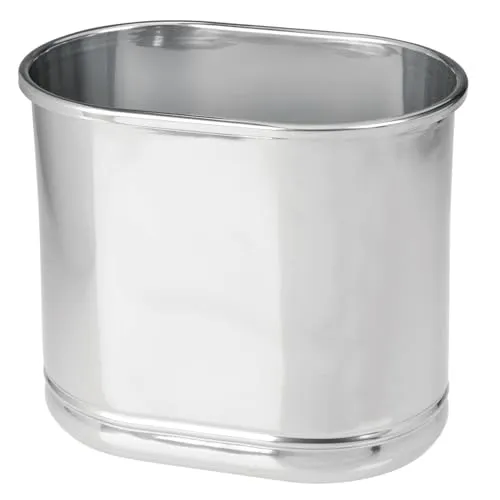 M Design ovaler Mülleimer Metall 9,5 L silber