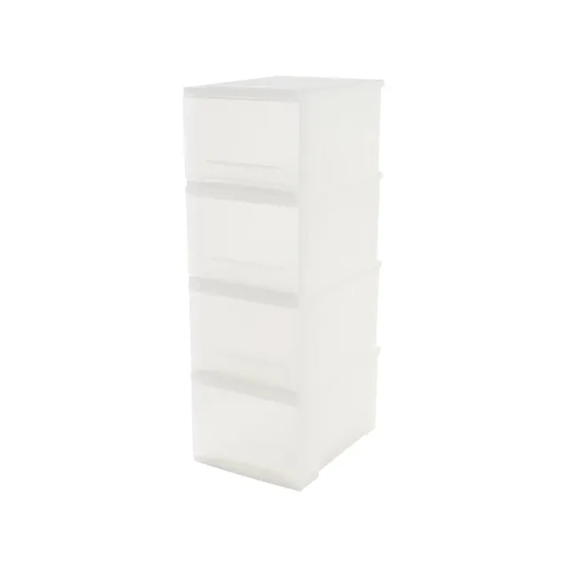 Iris Ohyama SD-220 Stapelbox 4er-Set frostweiß 15L