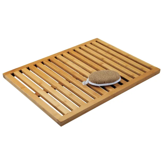mDesign Badematte Bambus braun rutschfest
