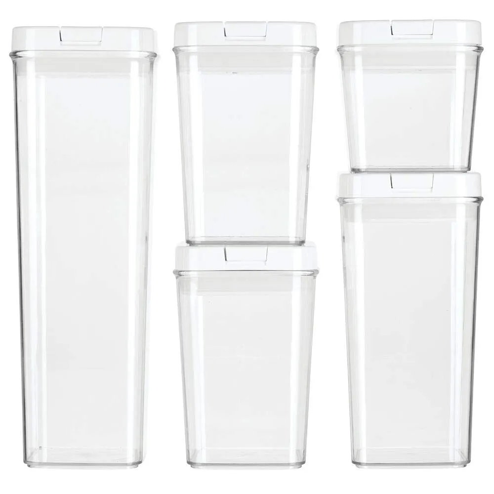 mDesign Vorratsdosen Set 5er transparent luftdicht BPA-frei