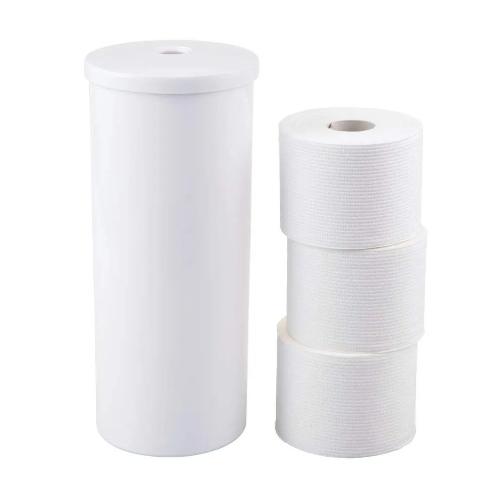 mDesign Toilettenpapierhalter Stehend Weiß 3 Rollen