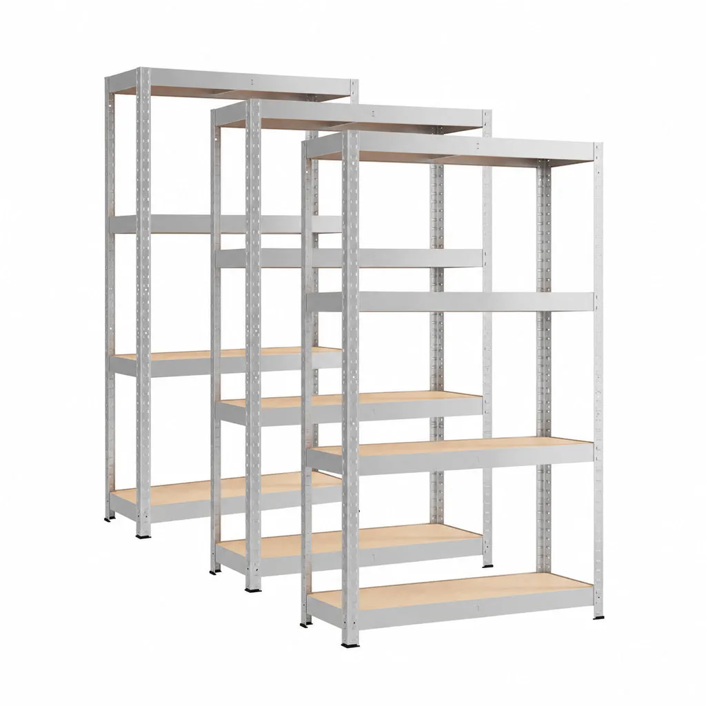 Kreher XL Metallregal 75x30x150 4 Böden MDF