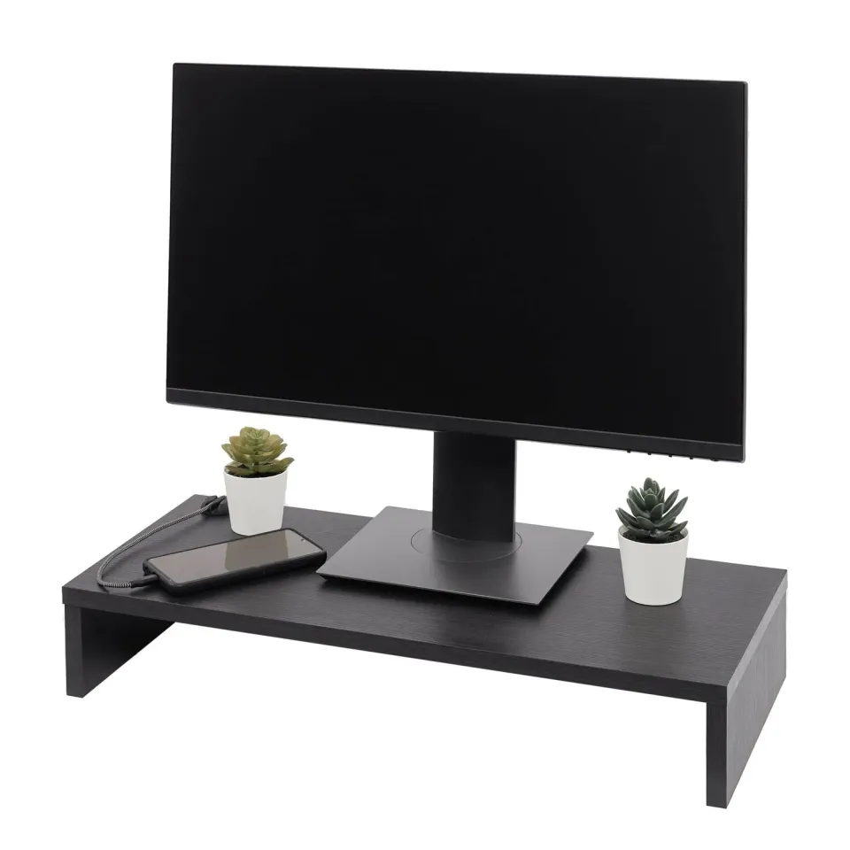 Iris Ohyama Basic MS-590B Monitorständer 27 Zoll schwarze Eiche