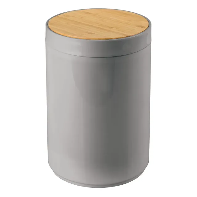 mDesign Mülleimer Bambus Deckel 5L grau