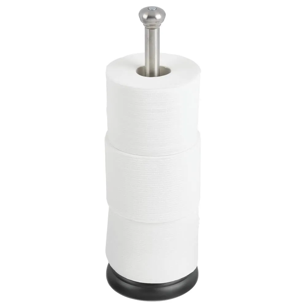 mDesign Toilettenpapierhalter freistehend silber für 3 Rollen