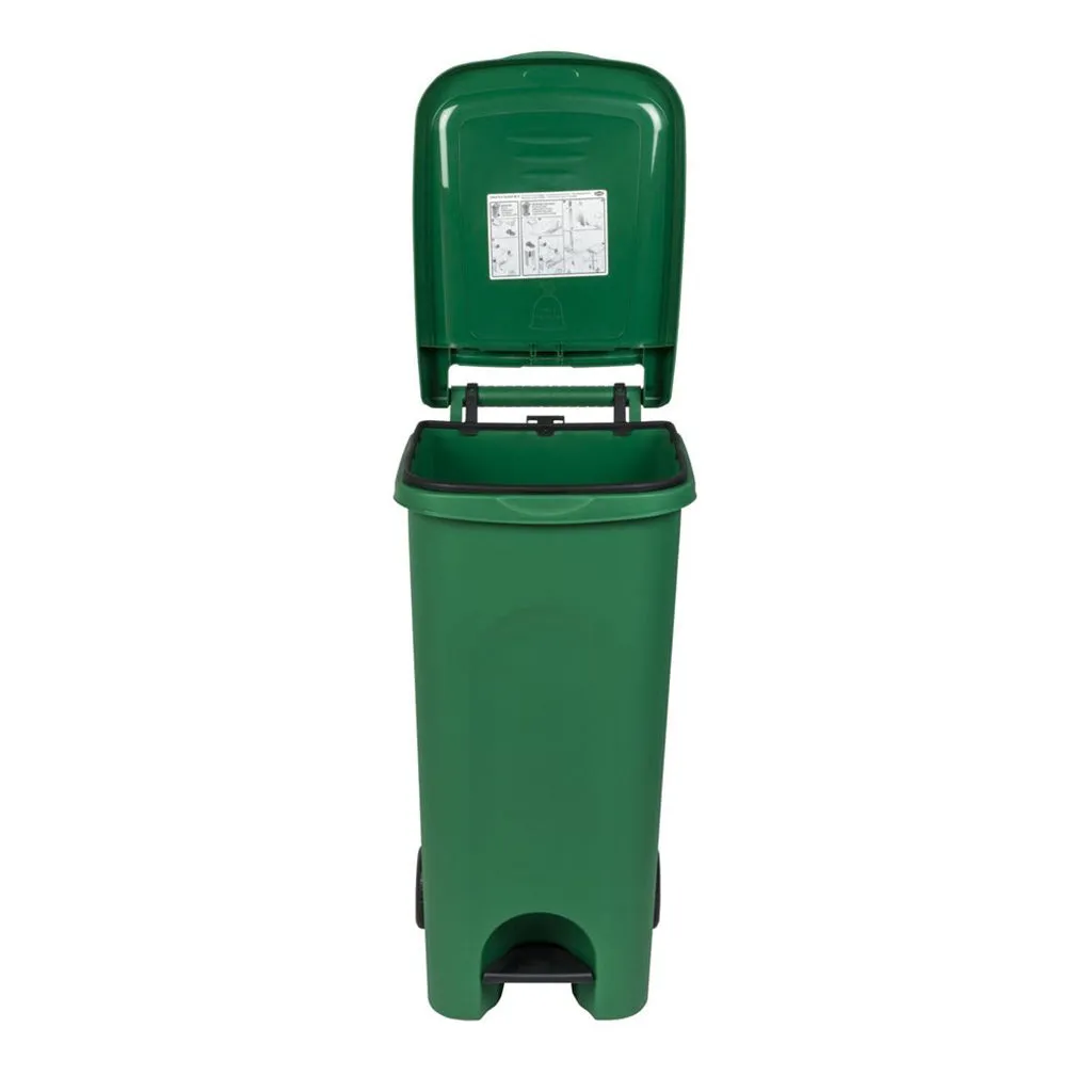 Kreher Mehrzwecktonne 80 Liter Mülltonne Grau mit Pedal