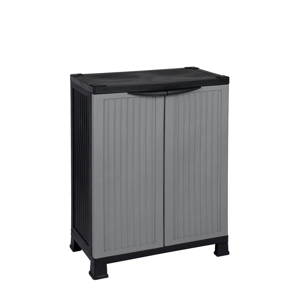 Kreher Noble Kunststoffschrank grau-schwarz 68x40x92 cm abschließbar