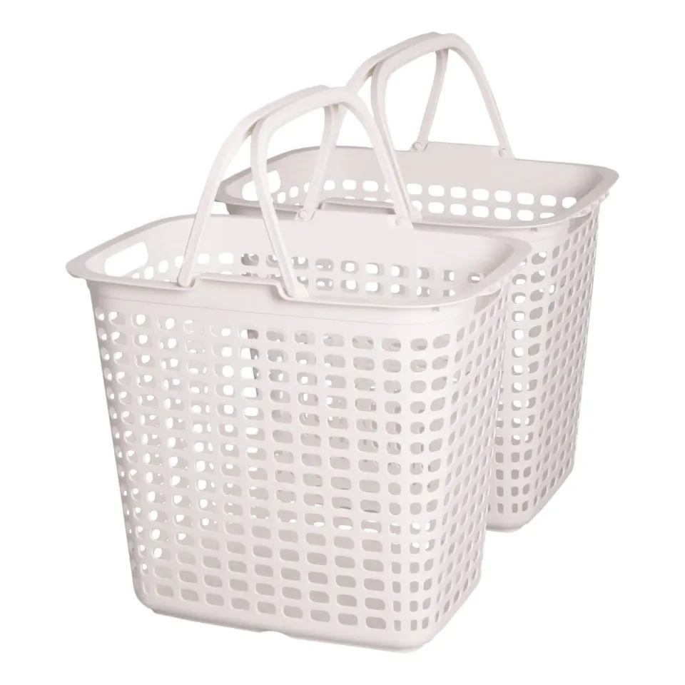 Iris Ohyama LB-L Wäschekorb 36 L weiß 2er-Set