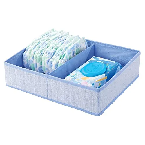 mDesign Baby Organizer Box blau mit 2 Fächern