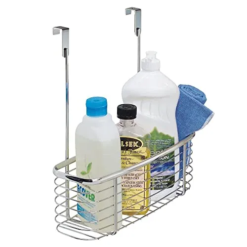 mDesign Küchen-Organizer Hängeablage Tür Chrom 28x30,5