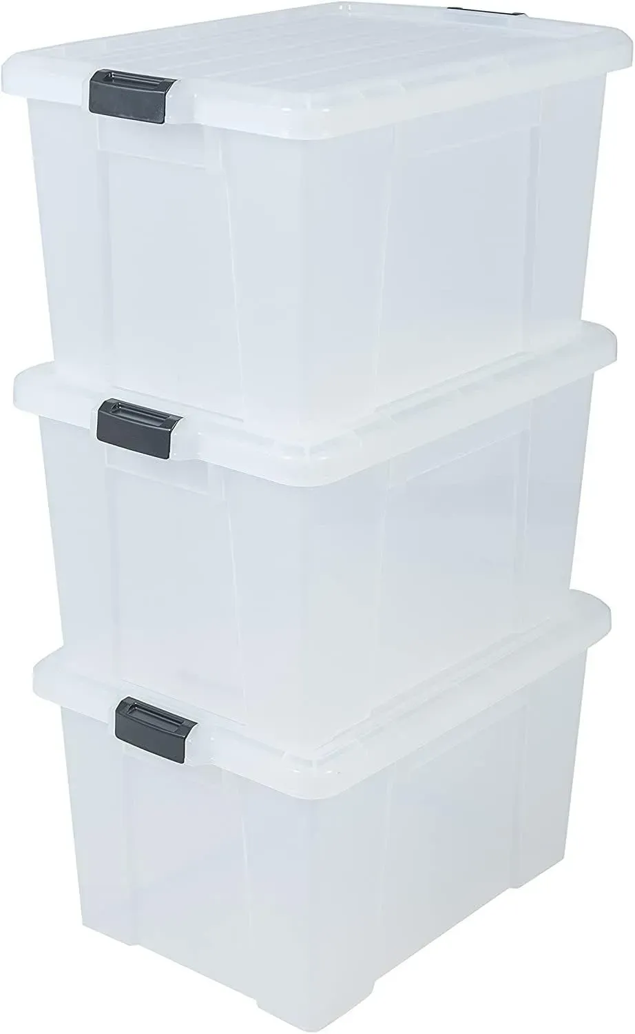 Iris Ohyama SK-700 Aufbewahrungsbox 68L mit Deckel 3er-Set Klar