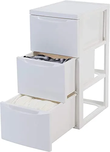 Iris Ohyama SCR-303 Rollcontainer weiß 3 Schubladen 15 L