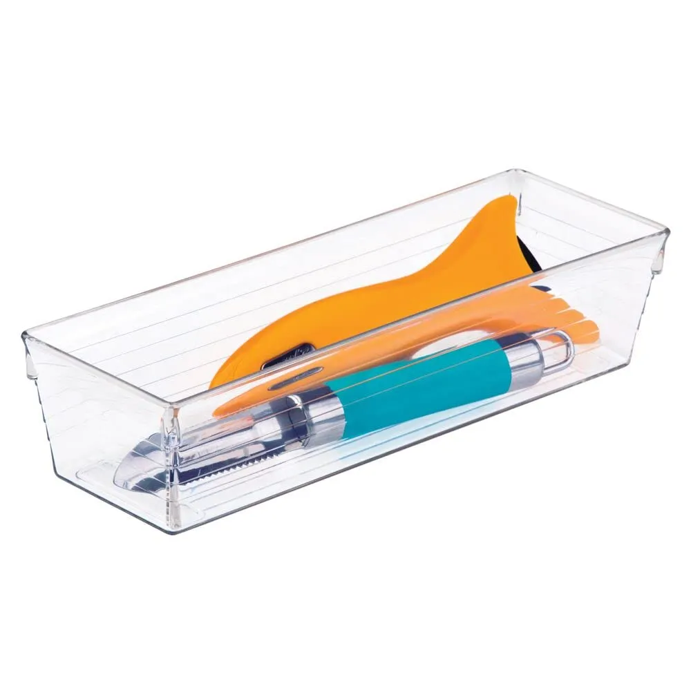 mDesign Besteckkasten Transparent Schubladenbox Kunststoff 6 Stück Box