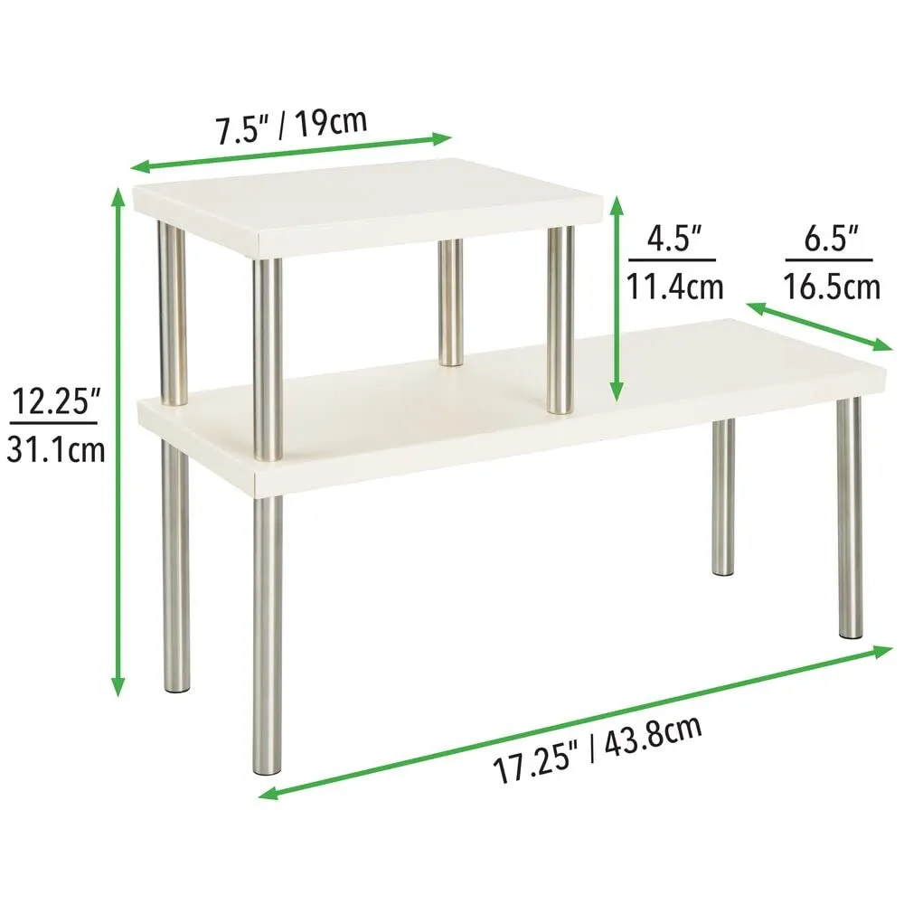 mDesign Küchenregal 2 Etagen Metall Edelstahl schmal