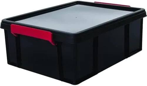 Iris Ohyama MBX-38 Aufbewahrungsbox 38L schwarz mit Deckel