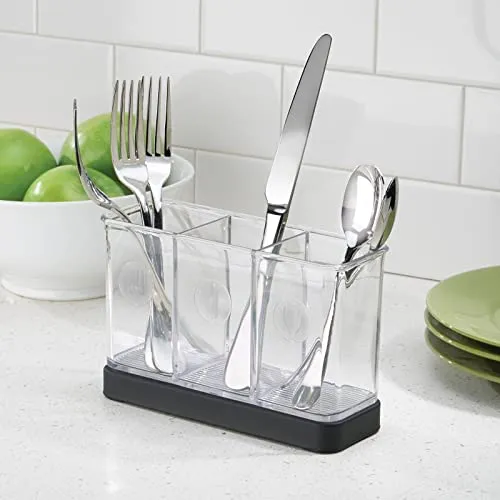 M Design Besteckkorb Besteckhalter mattschwarz transparent rutschfest